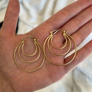 Large 3 hoop Lucky Brand earrings
